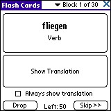 LingvoSoft FlashCards German <-> French for Palm O 1.2.36 screenshot